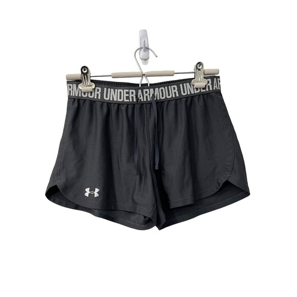 Under Armour Pants - Under Armour Womens Heat Gear Gray Spellout Waist Band Athletic Shirts Size S